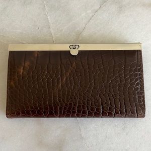 Vintage Brown & Silver Clutch Wallet